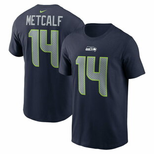 ナイキ メンズ Tシャツ トップス DK Metcalf Seattle Seahawks Nike Player Name & Number TShirt College Navyの画像