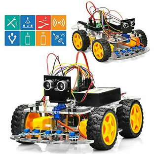 OSOYOO オープンソース ロボットカー 電子部品 スターターキット Arduino適用チュートリアル付 超音波測定 障害物回避 追跡 (V1)の画像