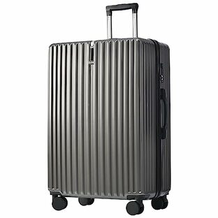 TANOBI スーツケース キャリーバッグ キャリーケース Sサイズ 超軽量 TSAロック搭載 360度回転 ファスナー式 国際的 おしゃれ 人気色 (M, グレー)の画像