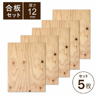 合板 構造用合板 12mm 5枚セット 幅300 長さ420mm A3サイズ 針葉樹 DIY 木工 工作 棚板 天板 材料の画像
