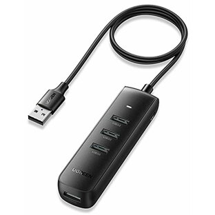 UGREEN USB3.0 ハブ 4ポート hub 100cmケーブル 5Gbps 高速転送 セルフ/バスパワー両対応 Windows/Mac OS/Linux/ChromeOS対応 コンパクト 給電用ポート付き USBメモリ/キーボード/マウスなど使の画像
