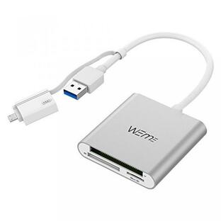 2 in 1 PC WEme Superspeed Aluminum USB 3.0 CF TF SD SDHC SDXC MMC Micro SD Card Reader With OTG Adapter Converter for Android Device, Samsung Galaxyの画像
