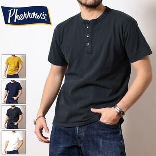 フェローズ Pherrow's Tシャツ 2024年 新作 24S-PHNT 半袖 Tシャツ 厚手 ヘンリーネック 3つボタン デザイン 無地 定番 メンズ ブランド アメカジ (32-24sphnt)の画像