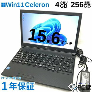 薄型軽量 Windows11 Pro FUJITSU LIFEBOOK A576/R FMVA2000S Celeron 3855U 4GB SSD256GB 15.6インチ T009043の画像