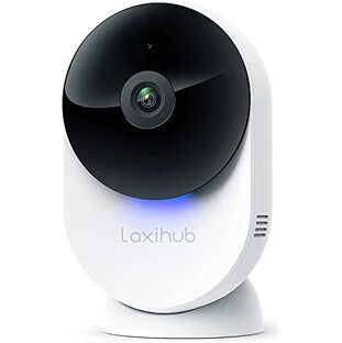 Laxihub 防犯カメラ ホームセキュリティカメラ 5GHz屋内 カメラとオーディオ MiniCam ベビーモニター AIモーション検出 1080P FHD 暗視機能 設定簡単 アプリ連携 双方向音声通信 AlexaとGoogle対応 ホワイトの画像