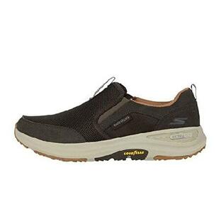 Skechers Men s Go Walk Outdoor-Athletic Slip-On Trail Hiking Shoes with Air Cooled Memory Foam Sneaker, Brown, X-Wideの画像