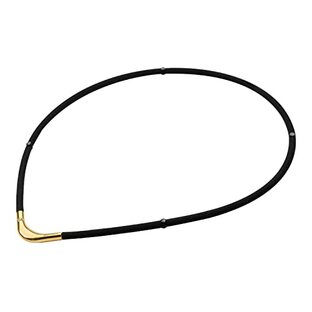 phiten(ファイテン) ネックレス RAKUWA磁気チタンネックレスS-|| ブラック/ゴールド 45cmの画像