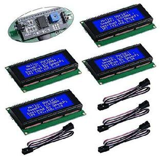 GeeekPi 4Pack IIC I2C TWI Serial LCD 2004 20x4 Display Module with I2C Interface Adapter Blue Backlight for Raspberry Pi Arduino STM32 DIY Maker Projeの画像