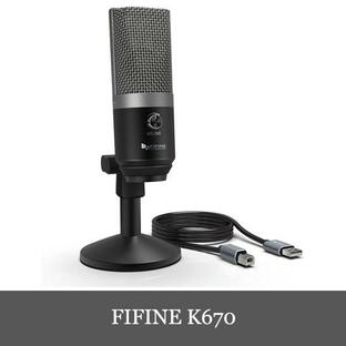 FIFINE K670 USBマイク コンデンサーマイク イヤホン端子付き マイクスタンド高さ調節可能 USBケーブル付き Windows/Mac 正規代理店の画像