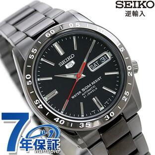 5/5はさらに+10倍 セイコー5 逆輸入 海外モデル 自動巻き 機械式 腕時計 ブランド メンズ 黒い稲妻 セイコー ファイブ SEIKO SNKE03K1 オールブラック 黒の画像