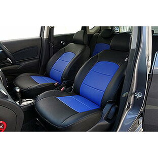 BENZ Cクラス W205 セダン 運転席座面長さ調整 シートカバー モダン ブラック+青色の画像