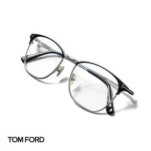 TOM FORD / トムフォードサーモントブローウェリントン型メタルフレームメガネ(TF5750)（マットブラック×シルバー）の画像