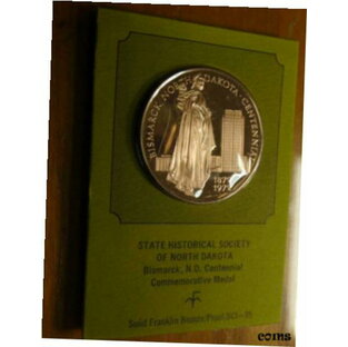 【極美品/品質保証書付】 アンティークコイン コイン 金貨 銀貨 [送料無料] 1972 Bismarck North Dakota Bronze Medal Franklin Mint Proof SKU# 25944の画像