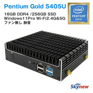ミニpc windows11 ファンレス デスクトップパソコン 新品 ミニパソコン Pentium Gold メモリ16GB SSD256GB 省スペース skynew K4 2023新仕様の画像