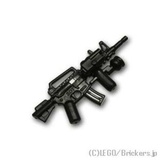 レゴ カスタムパーツ アサルトライフル M4T1 グリップ&ライト付き：ブラック | lego 互換 ミニフィギュア 人形 ミリタリー 武器 銃 ライフルの画像