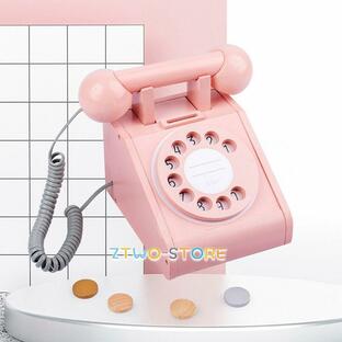 電話おもちゃふり道電話 木製 レトロ 回転式電話モデル 子供 携帯電話 教育玩具の画像