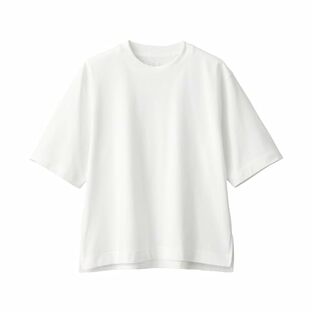 無印良品 婦人 涼感UVカットワイド半袖Tシャツ (クルーネック) レディース BB2Q3A4S 白 婦人Sの画像