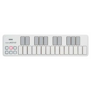 KORG 定番 USB MIDIキーボード nanoKEY2 WH ホワイト 音楽制作 DTM コンパクト設計で持ち運びに最適 すぐに始められるソフトウェアライセンス込み 25鍵の画像