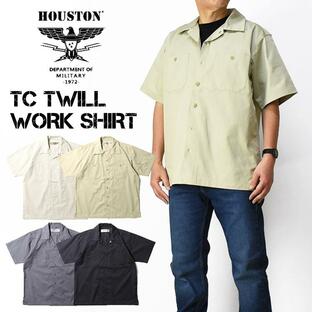 HOUSTON ヒューストン TC TWILL WORK SHIRT TCツイルワークシャツ 半袖 ミリタリーシャツ メンズ 41074の画像