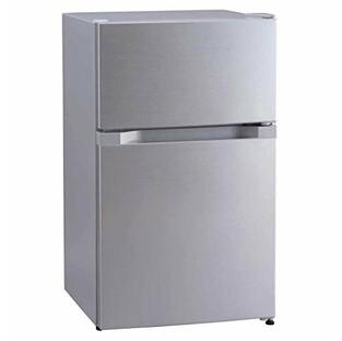 アイリスプラザ 冷蔵庫 87L 小型 一人暮らし 幅47.5cm 両開き 7段階温度調節 製氷皿付き 小型冷蔵庫 ミニ冷蔵庫 独り暮らし 冷蔵室 61L 冷凍室 26L シルバー PRC-B092D-Sの画像
