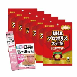 UHA味覚糖ＵＨＡプロポリスのど飴（52g） 6個セット シタクリア液体はみがき試供品付きの画像
