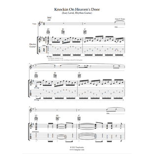 天国への扉 (初級, リズムギター) (ガンズ・アンド・ローゼズ) - ギター タブ譜と楽譜の画像