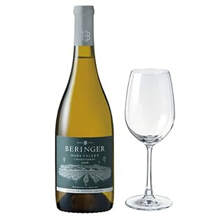 【Amazon.co.jp限定】 BERINGER(ベリンジャー) ナパ・ヴァレー シャルドネ グラスセット [ NV 白ワイン 辛口 アメリカ 750ml ]の画像