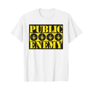 Public Enemy 公式4ロゴ ホワイト Tシャツの画像