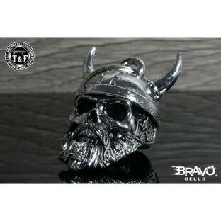 Garage T&F ガレージ T&F Bravo Bells(ブラボーベル) Viking Warrior Skull Chrome Bell(バイキングウォーリアースカルクロームベル)の画像