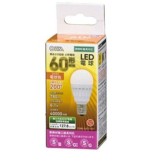 オーム電機 LED電球 小形 E17 60形相当 電球色 LDA6L-G-E17 IS51 06-4477 OHMの画像