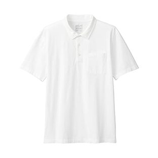 無印良品 洗いざらし天竺編み半袖ポロシャツ ABE12A3S 白 紳士M 2枚セットの画像