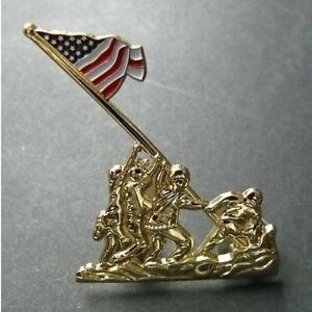 ピンバッジ IWO JIMA MEMORIAL US MARINE CORPS USMC MARINES LAPEL PIN BADGE 2 INCHの画像