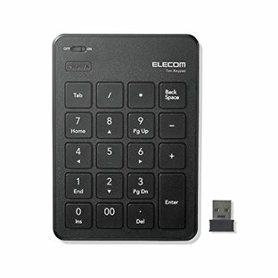 エレコム USB-A テンキー ワイヤレス(レシーバー付属) パンタグラフ 薄型 ブラック TK-TDP019BKの画像