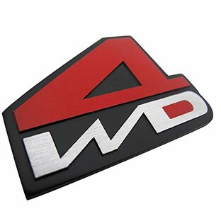 4WD / 3D立体メタルエンブレム [黒ベース/赤+シルバー文字] mj197の画像
