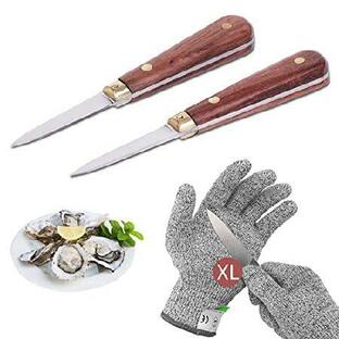 オイスターシュッキングナイフ、オイスターナイフ2本、オイスターシュッキンググローブ1個。 XL(並行輸入品)の画像