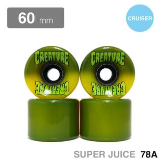 OJ WHEEL オージェー ソフトウィール（クルーザー） SUPER JUICE（78A） CREATURE BONEHEAD 黄/緑 60mm スケートボード スケボーの画像