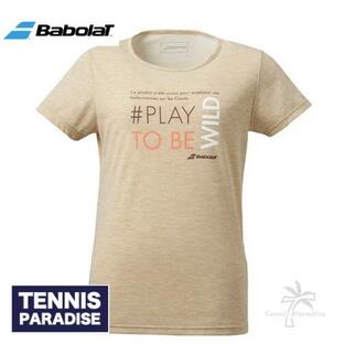 Babolat バボラ テニスウェア レディース ショートスリーブシャツ (BTWQJA30) サイズ：M ベージュの画像