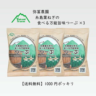 【送料無料】 1000円ポッキリ 化学調味料無添加 弥冨農園 糸島葉ねぎの食べる万能旨味つーぷ 3個セット インスタントスープ フリーズドライ 即席 汁物 お弁当のお供 麺つゆ だし 万能調味料 北伊醤油 木桶仕込み醤油 チキンスープの素 糸島産 葱 ネギの画像