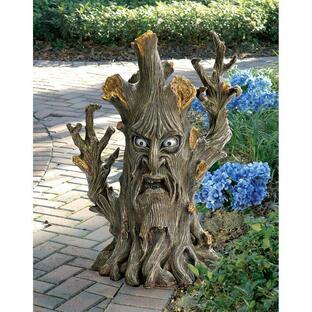 ガーデン彫刻 木の精霊(エント/木の巨人)妖怪 彫刻 黒い森の樹皮像/ファンタジー怪物 彫像（輸入品）の画像