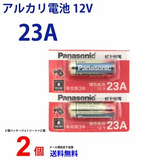 パナソニック panasonic アルカリ電池 12V 23A 2本セット 乾電池 逆輸入 Panasonic アルカリ電池 23a12v 送料無料 L1028F 23AE 23A A23 LRV08 LR-V08の画像