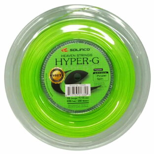 ソリンコ HYPER G SOFT ハイパーG ソフト 200Mロール 硬式テニスガット ポリエステルガット -ライトグリーンの画像