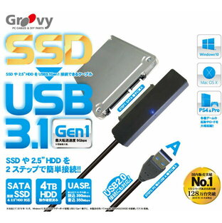 Groovy グルービー 2.5インチHDD/SSD→USB3.1 Gen1 変換アダプタ（USB-A） UD-3101の画像