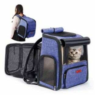 AIFY 猫 リュック ペット リュック 猫 拡張可能 大容量 折り畳み 8kgまで耐荷 猫用 小型犬用 リュック ペットキャリーバッグ 通院 地震の画像