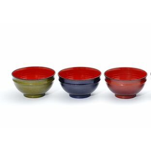 宮本産業 山中塗 レンジ・食洗機対応三彩汁椀（3色組）の画像