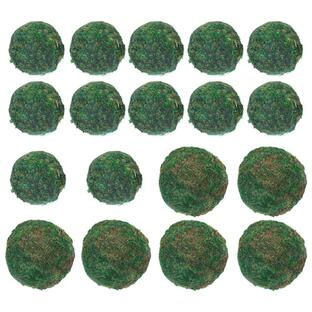 uxcell 苔玉セット12個2"+8個3.1" 緑装飾用苔玉 センターピースボウルや花瓶の充填物 ホームデコレーション用の画像