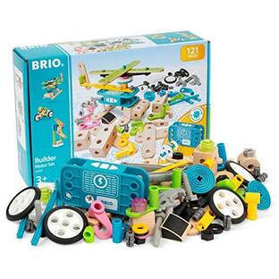 BRIO (ブリオ) ビルダー モーターセット [全121ピース] 対象年齢 3歳~ (組み立て おもちゃ 積み木 知育玩具 木製) 34591の画像