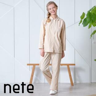 nete（ネテ）レディース パジャマ ブロード オルタネイトストライプ柄 綿100% 日本製 お洒落で着心地の良い 老舗パジャマ屋が作るパジャマの画像