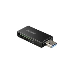 【セット買い】バッファロー BUFFALO USB3.0 microSD/SDカード専用カードリーダー ブラック BSCR27U3BK + バッファロー SDカード 64GB 100MB/s UHS-1 スピードクラス1 VideoSpeedClass10 IPX7 Full HD データ復旧サービス対応 RSDC-064U11HA/Nの画像