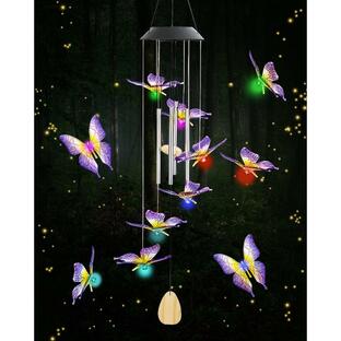 Solar Lights Outdoor Garden, UNOOE Solar Wind Chimes for Outdoors Yard Decoの画像