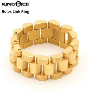 キングアイス King Ice 指輪 リング ロレックスリンク Rolex Link Ring ゴールド アクセサリー 男性 メンズ レディースの画像